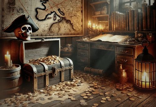La cabine du capitaine Barbe Noire - Le bateau Pirate