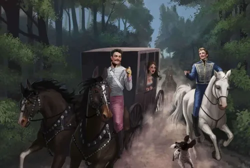 Cards, money, two hussars